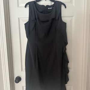 Calvin Klein charcoal A-line dress with ruffle detail